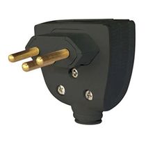 Plugue Macho Energia Predial Macho Corpo Triangular Preto 2 Polos + Terra 250 V 10 A Pb Saida Lateral 615852 PIAL