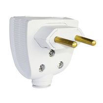 Plugue Macho Energia Predial Macho Corpo Triangular Branco 2 Polos 250 V 10 A Com Prensa Cabo Versátil 615830 PIAL