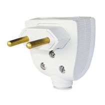 Plugue Macho Energia Predial Macho Corpo Triangular Branco 2 Polos 250 V 10 A Com Prensa Cabo Versátil 615830 PIAL