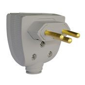 Plugue Macho Energia Predial Macho Corpo Triangular Cinza 2 Polos + Terra 250 V 10 A Pb Saida Lateral 615872 PIAL