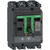 Disjuntor Caixa Moldada Tripolar Térmico Ajustável/Magnético Fixo 440VCA 80A 60KA Compact C10H3Tm080 Schneider
