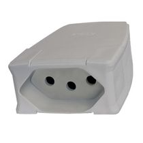 Plugue Fêmea Energia Predial Fêmea Cinza 2 Polos + Terra 250 V 20 A Saida Axial Versátil Pial 615877 PIAL