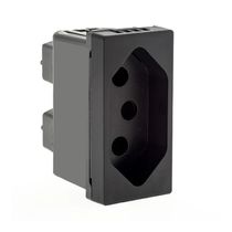 Módulo Tomada Predial 1 Módulo Preta 2 Polos + Terra 10 A 250 V Borne Automático 615038PT Pial Plus +