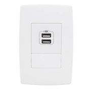 Tomada Carregador USB Embutida Branca 2 Módulo + 1 Cego 615089 Pial Legrand