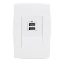 Tomada Carregador USB Embutida Branca 2 Módulo + 1 Cego 615089 Pial Legrand