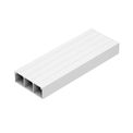 "Tampa Canaleta Fios Plana Ranhurada Alumínio 72,5MmX3000Mm | Produto na cor branca, em posição horizontal e visão da diagonal esquerda "