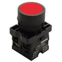 Botão Frontal Redondo Metálico Vermelho 22,5mm Pulso Soco SLMRN1 Steck