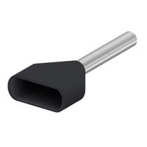 Terminal Elétrico Tubular Duplo (Ilhos) Pre-Isolado 1,5mm2 Preto H1,5/16D - Conexel