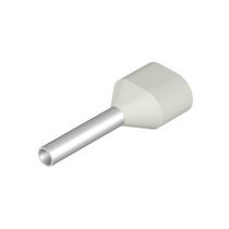 Terminal Elétrico Tubular Duplo (Ilhos) Pre-Isolado 0,5mm2 Branco H0,5/15D - Conexel