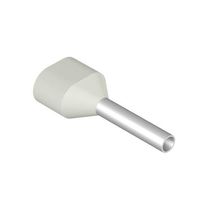 Terminal Elétrico Tubular Duplo (Ilhos) Pre-Isolado 0,5mm2 Branco H0,5/15D - Conexel