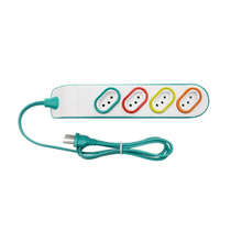 Extensao Eletrica Regua 10A Fem 4Tom 2P+T Turquesa 1,3M DN1839 - Daneva Legrand