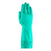 Luva Proteção Química Nitrílica Verde Anti-Derrapante - Tamanho 7-7,5 - Sol-Vex 37-155 - CA 12597 - Ansell