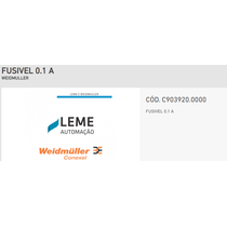 Fusivel Cartucho 0,1A C9039200000 Weidmuller Conexel