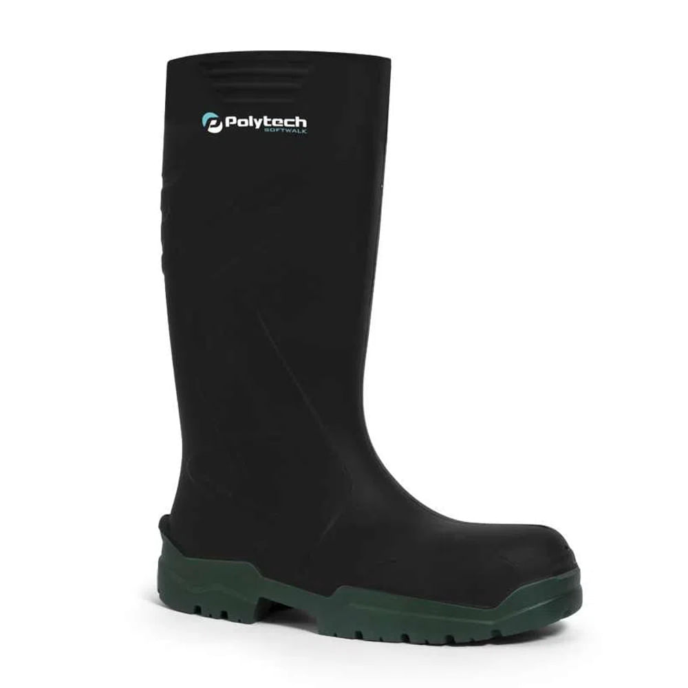 Bota Profissional Poliuretano Verde Antiest Cano Longo Sem Bico
