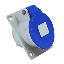 Tomada Industrial Não Metálica Embutir Fêmea Bipolar + Terra 32A 220/240V Azul N3246 Steck