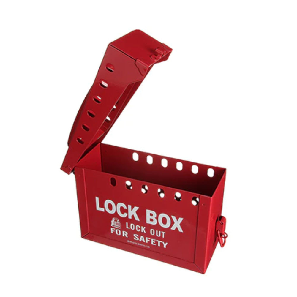 Caixa Travamento Portátil Metálica Vermelha 65699 Brady - Dimensional