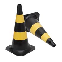 Cone Sinalizador Refletor Preto/Amarelo 750Mm 010219210 Carbografite