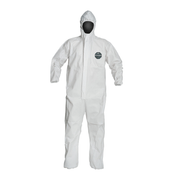Macacão Tychem Sl Branco Com Capuz Com Zíper Tamanho P - SL127T D14651163 - DuPont