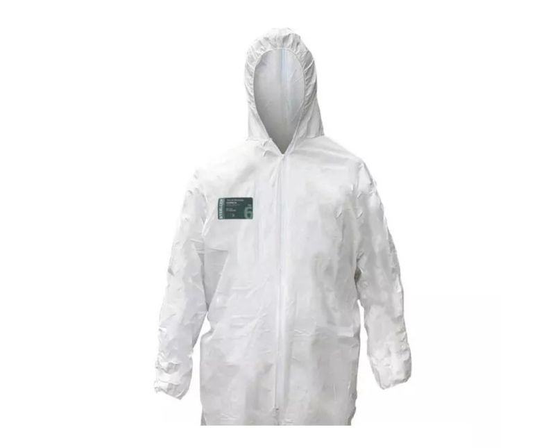 Macacao Polipropileno Branco Com Capuz Com Ziper G