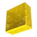 Caixa Passagem Embutir PVC Amarela 4x4" Tigre | Dimensional - imagem ilustrativa, ampliada e inclinada para a direita