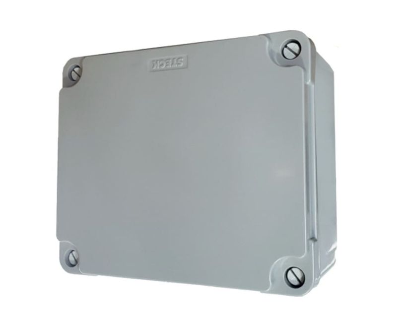 Caixa Passagem Bege 154x110x70Mm IP-55 - Steck | Dimensional - Imagem inclinada para a direita