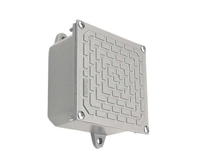 Caixa Passagem Sobrepor Alumínio Cinza 10x10x6cm Tramontina | Produto em posição vertical