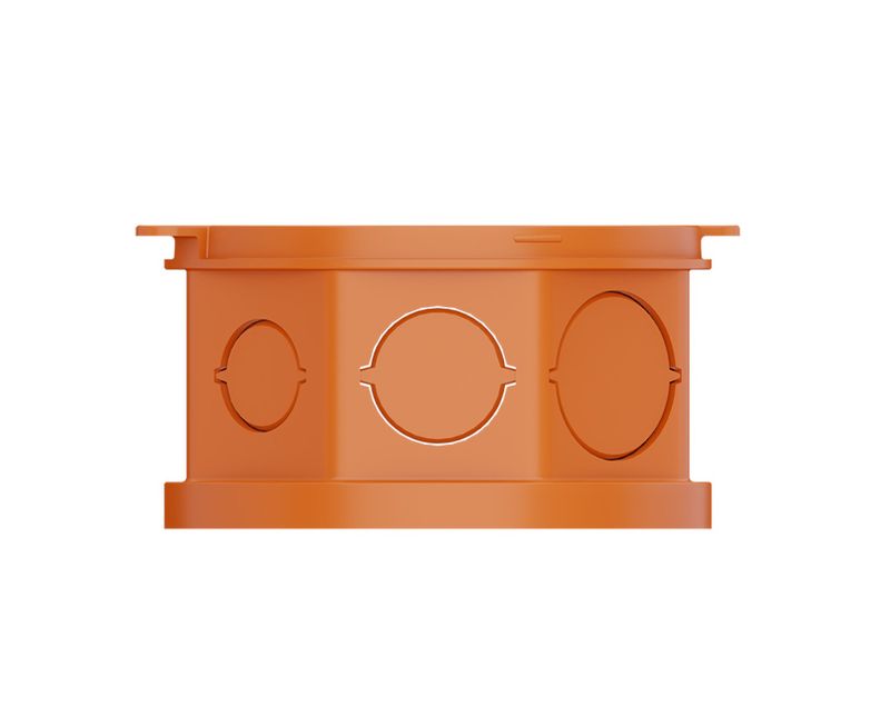 Caixa Passagem Embutir Pvc Laranja Fundo Móvel Duplo 4X4" Tigreflex 33043309 Tigre - Imagem ilustrativa - Visão lateral