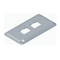 Tampa Metálica Condulete Alumínio Sem Pintura 2 Postos Horizontais Sep 1/2 3/4" TPSA04ALU Wetzel