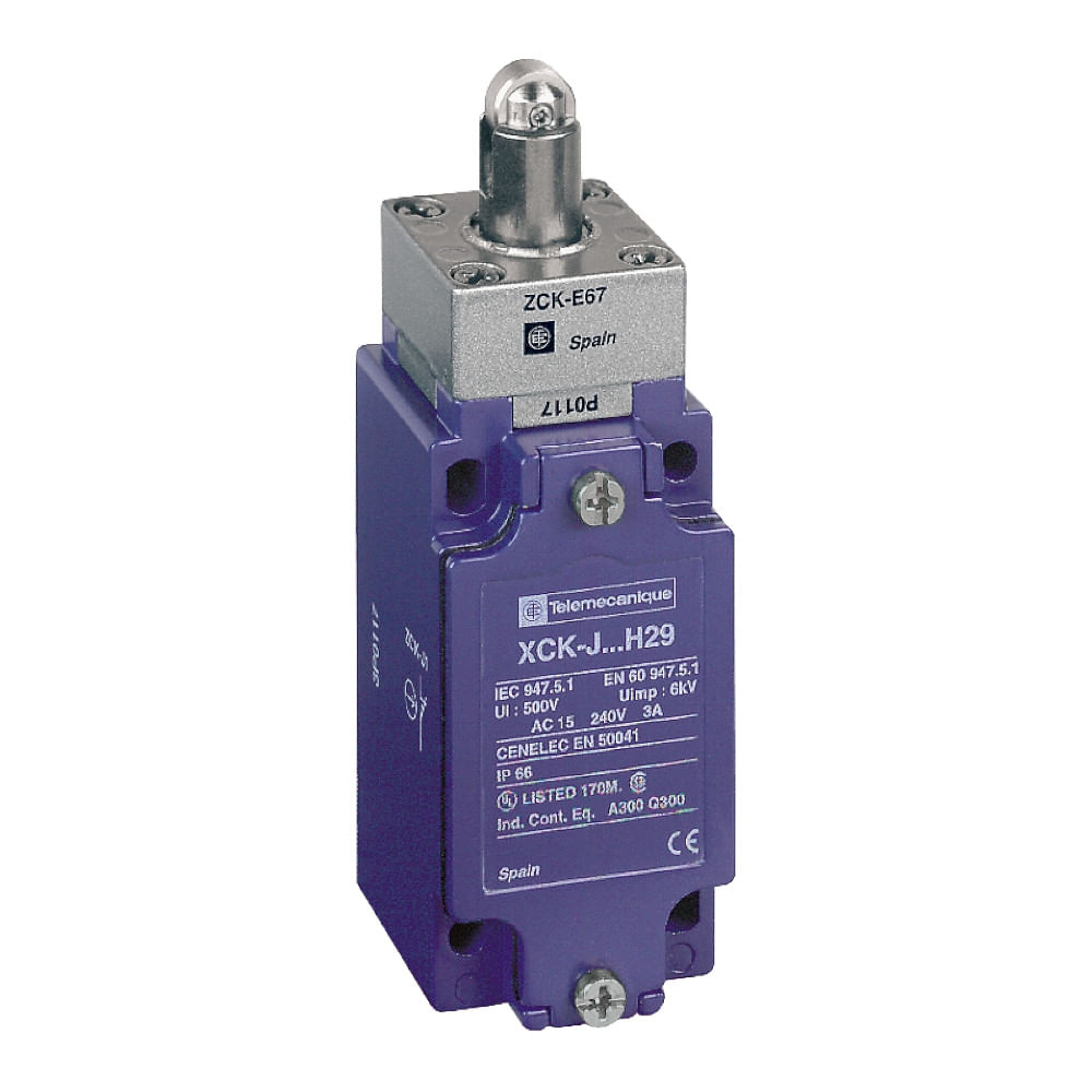 Chave Fim Curso Metálico Alumínio Pistão (Pino) Roldana 1NA+1NF