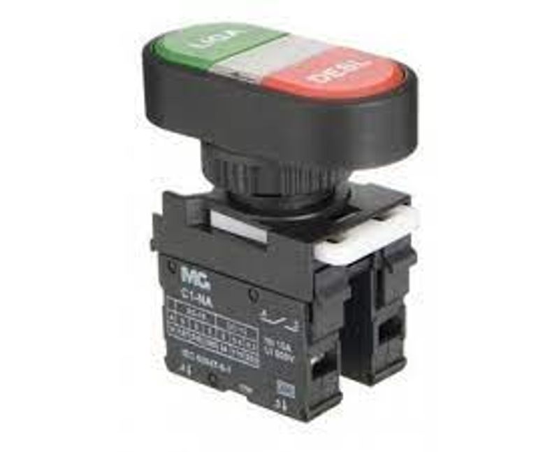 Botão Comando Iluminado Duplo Branca/Preta 22MM 100-240VCA 1NA+1NF