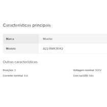 Botao Seletor Redondo Preto 500V 2Na Chave A22RWK3RK20 Eaton