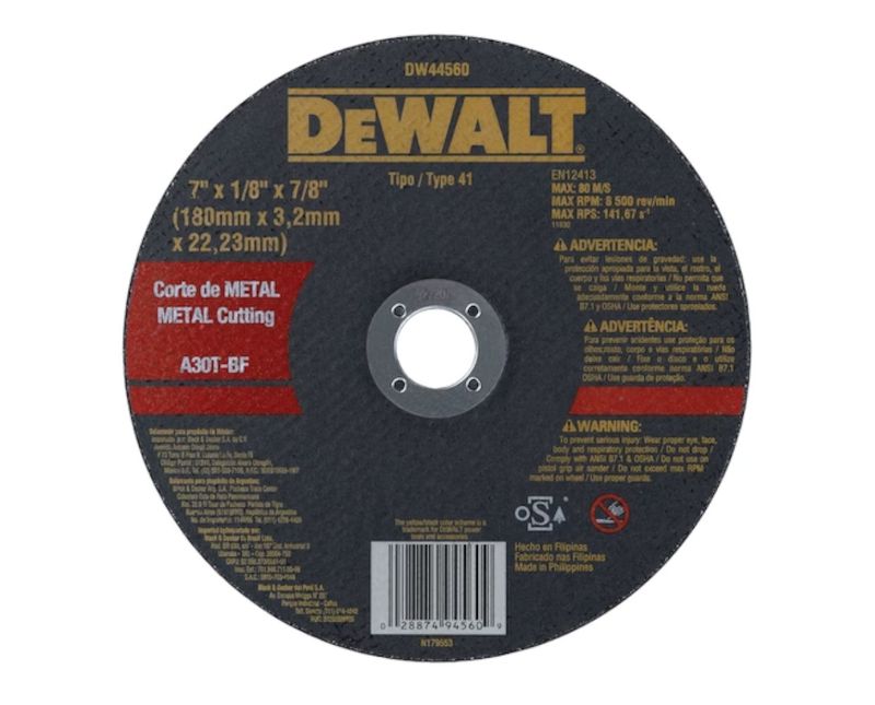 Disco De Corte Metal 7''X32Mm 7/8'' DW44560 Dewalt
