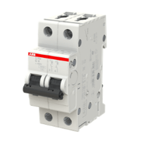 Disjuntor Mini Bipolar 4A 400/440VCA C 10KA S200 S202C4 Abb