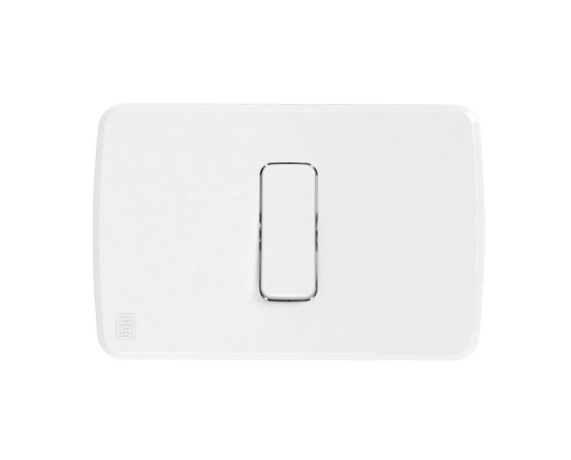 Interruptor Embutir Simples Branco 250V 10A Com Placa 4X2 Branco 13272418 WEG | Imagem ilustrativa - Posição horizontal