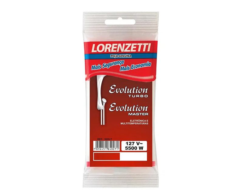 Resistência Aquecimento Chuveiro 5500W 127V 3055T Lorenzetti  - Dimensional | Embalagem do produto