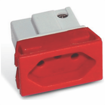 Caixa Tomada Sobrepor 2 Módulos 2 Polos + Terra 20A Com Tampa Cinza e Vermelho SM8623 Steck