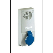 Tomada Embutir Fêmea 3 Polos + Neutro + Terra 16A 200/250V Azul 9H Bloqueio IP65 Quasar QUA5049B Steck