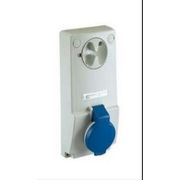 Tomada Embutir Fêmea 3 Polos + Terra 32A 200/250V Azul 6H Bloqueio IP65 Com Tampa Quasar QUA4249B Steck