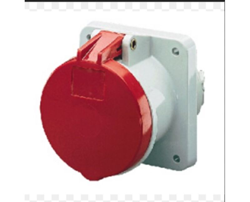Tomada Embutir Fêmea 3 Polos + Neutro + Terra 63A 415V Vermelho 6H