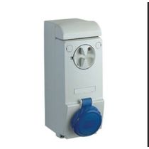 Tomada Embutir Fêmea 3 Polos + Neutro + Terra 16A 200/250V Azul 9H Bloqueio IP67 Com Tampa Shock S5209W Steck