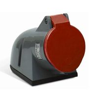 Tomada Sobrepor Fêmea 2 Polos + Terra 32A 380V Vermelho SN3209 Steck