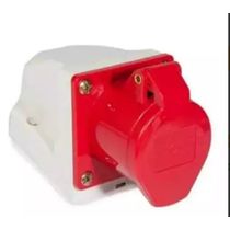 Tomada Sobrepor Fêmea 2 Polos + Terra 32A 440V Vermelho 9H IP67 Com Tampa N3209W Steck