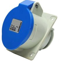 Tomada Embutir 3 Polos + Neutro + Terra 63A 200/250V Azul 9H Com Tampa SN5549 Steck