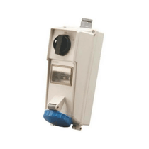 Tomada Sobrepor Fêmea 3 Polos + Neutro + Terra 63A 250V Azul IP65 Com Disjuntor S5509DJ Steck