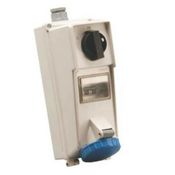 Tomada Sobrepor Fêmea 2 Polos + Terra 125A 380/440V Vermelho 9H Com Bloqueio Mecânico IP67 Surelock S3609D Steck