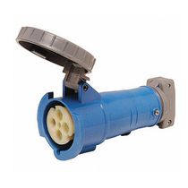 Tomada Acopladora Tripolar 125A 250V Azul IP67 Com Tampa S3656W Steck