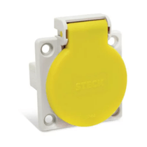Tomada Embutir Fêmea 2 Polos + Terra 16A 130V Amarelo 4H S3044WNQ Steck