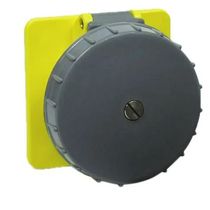 Tomada Embutir Fêmea 2 Polos + Terra 63A 100/130V Amarelo 4H IP67 Com Tampa S3544W Steck