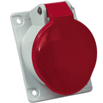 Tomada Embutir Fêmea 3 Polos + Neutro + Terra 32A 440V Vermelho 6H S5246WNQ Steck