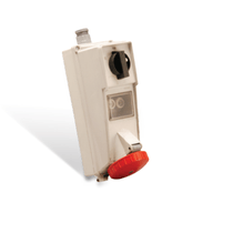 Tomada Sobrepor Fêmea 3 Polos + Terra 32A 440V Vermelho 6H Com Bloqueio Mecânico Surelock SS4206DDR Steck